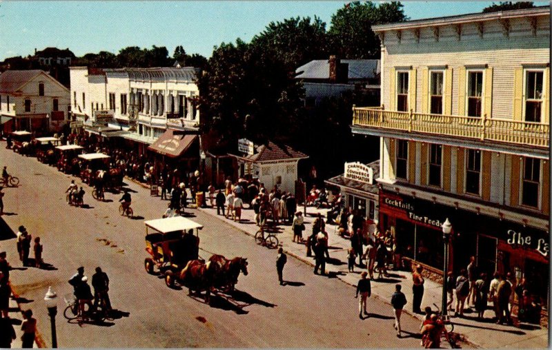 Main Street Mackinac Island Michigan Vintage Postcard Standard View Card 