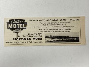 1969 Yukon Territory Sportsman Motel Watson Lake Print Ad Photo Roadside