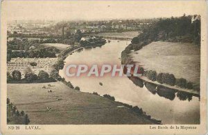 Old Postcard The Banks of Laval Mayenne