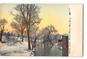 New York City NY Postcard 1907-1915 Bronx River Winter Scene