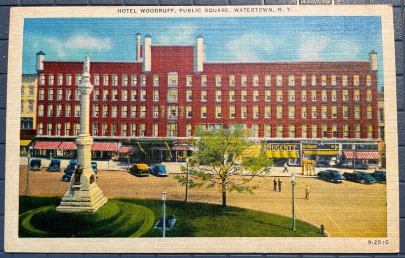 Vintage Postcard 1930-1945 Hotel Woodruff, Public Square, Watertown, New Yorkk