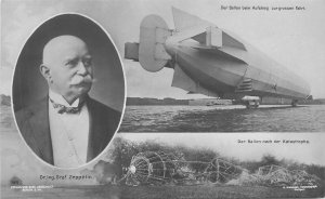 Postcard RPPC 1908 Zeppelin L24 Airship disaster 23-12603