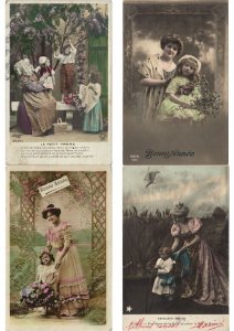 CHILDREN BOYS & GIRLS REAL PHOTO GLAMOR 136 Vintage Postcards Pre-1940 (L5290)