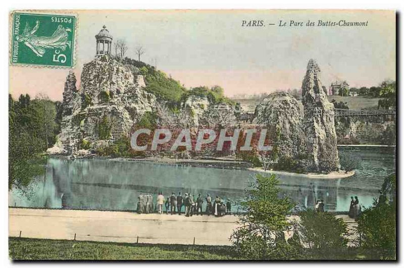 Old Postcard Paris Buttes Chaumont Park