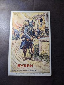 Mint France Advertisement Postcard Byrrh Tonic and Hygienic Wine WWI Defense