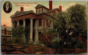 c1910s Dorchester, Massachusetts Postcard Home of Edward Everett Hale Unused 