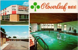 Cloverleaf Motel Medicine Hat Alberta AB Pool Multiview Unused Postcard G13