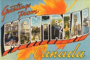 Large Letter Postcard Greetings from Montreal - Repro Postcard