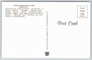 Roadside~Galena Illinois~Winter Scene @ Chestnut Mountain Lodge~Vintage Postcard