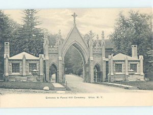 Pre-Chrome CEMETERY SCENE Utica New York NY AG2889