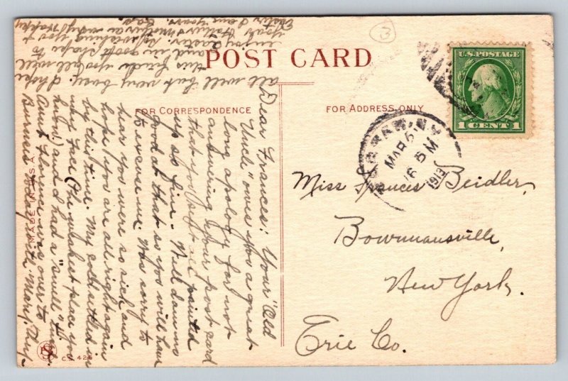 1913  Dutch Kids   Romance Couple  Postcard