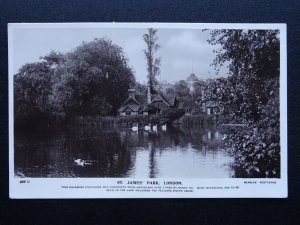 London ST. JAMES PARK LAKE 1910 RP Postcard by J. Beagles & Co.