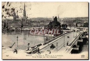 Rouen - The Stone Bridge and the Cathedral - Old Postcard