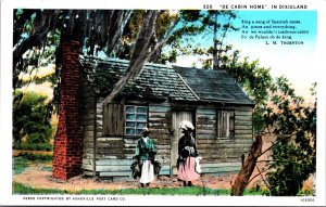 USA De Cabin Home In Dixie-Land Black Americana Postcard C025 