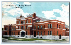 1920 Manege Militaire (Armoury) Sherbrooke Quebec Canada Antique Posted Postcard