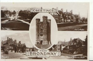 Worcestershire Postcard - Greetings From Broadway - Worcester - Ref 7935A