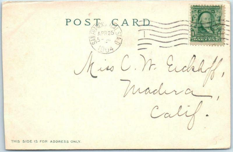 GOAT ISLAND, California CA   NAVAL CADETS at Naval School  1904 Weidner Postcard