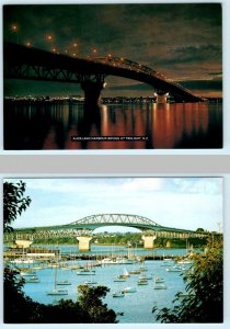 2 Postcards AUCKLAND, NEW ZEALAND ~ Night & Day Views HARBOUR BRIDGE  -4x6