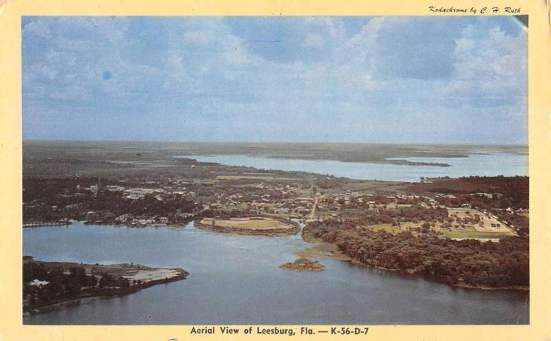 Leesburg Florida Birdseye View Of City Vintage Postcard K68588