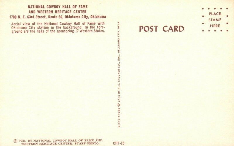 Vintage Postcard National Cowboy Hall of Fame & Western Heritage Center Oklahoma
