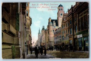 Liverpool Lancashire England Postcard Dale St. with Royal Insurance c1910