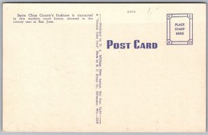 Vtg San Jose California CA County Court House & Hall Of Records 1940s Postcard