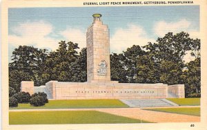 Eternal Light Peace Monument, Gettysburg PA, USA Postcard
