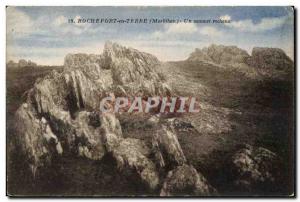 Old Postcard Rochefort en Terre (Morbihan) A rocky summit