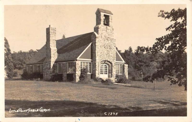 Hart Michigan Little Point Sable Church Real Photo Antique Postcard K101032