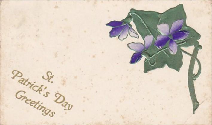 Saint Patrick's Day Greetings With Flowers 1909