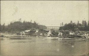 Bridge & Falls - Bristol RI Cancel 1911 Real Photo Postcard