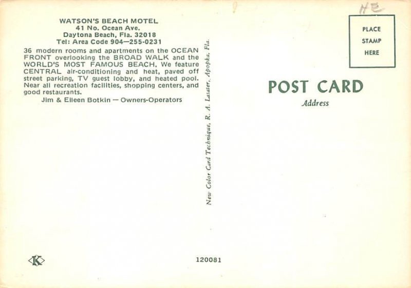 Watson's Beach Motel  Daytona Beach FL