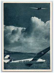 Czechoslovakia Postcard Sailing Airplane in the Air Aeroclub c1940's