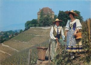 Vevey 1977 wine festival France peasants folk costumes winery 