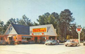 Claxton GA  U. S. 301 C & J Restaurant Old Cars Good Food Postcard