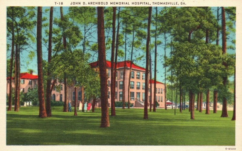 Vintage Postcard 1920's John D. Archbold Memorial Hospital Thomasville Georgia