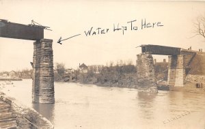 J64/ Delaware Ohio RPPC Postcard c1913 Railroad Bridge Flood Disaster 306