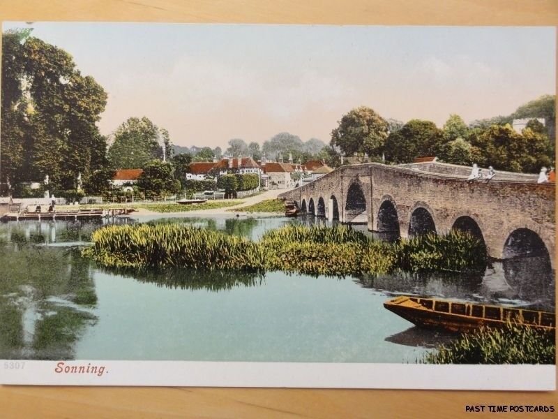 c1916 (Mint) - Sonning near Reading - showing river scene and bridge