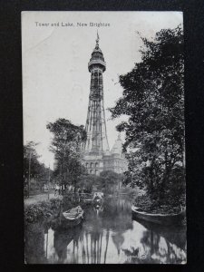 The Wirral Wallasey NEW BRIGHTON Tower & Lake c1919 Postcard by Valentine
