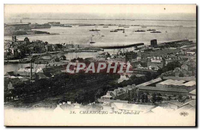 Cherbourg Old Postcard General view