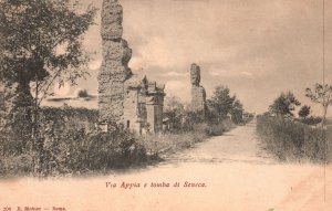 Vintage Postcard Via Appia E Tomba Di Seneca Museum in Rome Italy