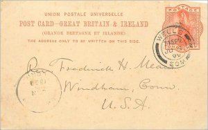 Entier Postal Stationery 1p Wells for USA 1899