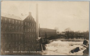 LITTLE FALLS NJ DAM AT BEATTIE'S CARPET MILLS ANTIQUE REAL PHOTO POSTCARD RPPC