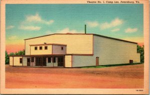 Camp Lee Virginia VA Theatre Number 1 No. 1 - UNP Linen Postcard T18