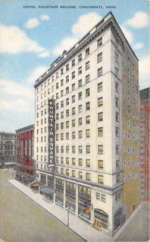 Cincinnati Ohio~Hotel Fountain Square on 5th & Vine Streets~c1910 Postcard