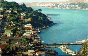 Sausalito California CA Air View Summit Hill Marin County Postcard UNP VTG 