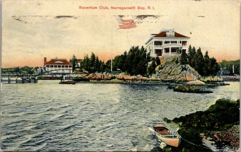 SQUANTUM CLUB - Narragansett Bay RI - RHODE ISLAND VINTAGE - POSTCARD