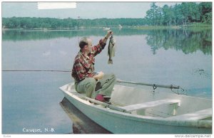 Man Caught A Fish, Fishing, Caraquet, New Brunswick, Canada, 1950-1960s