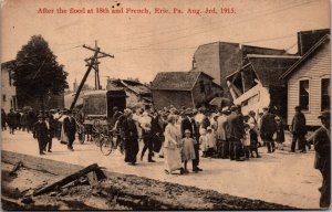 Postcard After the Flood at 18th and French in Erie, Pennsylvania Aug. 3, 1915