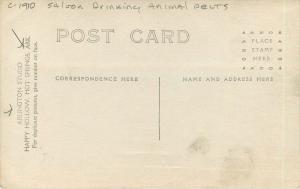 Animal Pelts C-1910 Saloon Drinking RPPC Real photo Arlington 5310 ARKANSAS